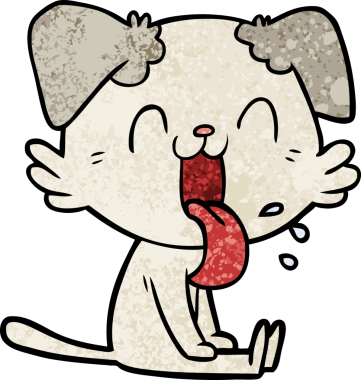 Bir insan tarafından çizilmiş nefes nefese bir köpek.