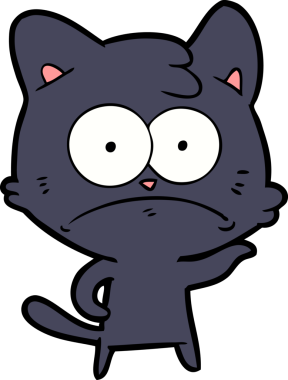 bir insan tarafından çizilmiş sinirli bir kedi.