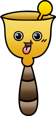 Bir insan tarafından çizilmiş okul çanının gölgeli karikatürü