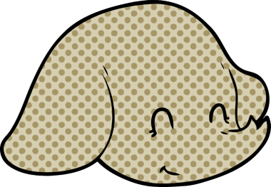 Bir insan tarafından çizilmiş bir fil yüzü.