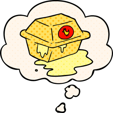 Çizgi roman tarzında bir insan tarafından çizilmiş düşünce baloncuğuyla dışarı çıkar.