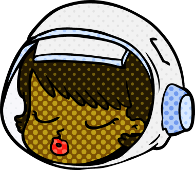 Bir insan tarafından çizilmiş astronot yüzü.