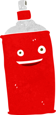 Bir insan tarafından çizilmiş çizgi film spreyi.