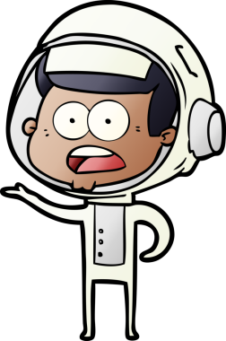 Karikatür bir insan tarafından çizilen astronotu şaşırttı.