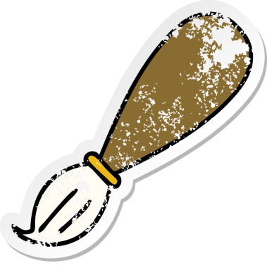 Bir insan tarafından çizilmiş karikatür fırçasının sıkıntılı çıkartması.