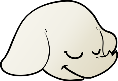 Bir insan tarafından çizilmiş bir fil yüzü.