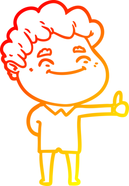 Bir insan tarafından çizilmiş, karikatür dostu bir adamın sıcak çizgi çizimi