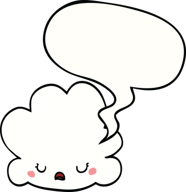 Bir insan tarafından çizilmiş tatlı bir çizgi film bulutu.