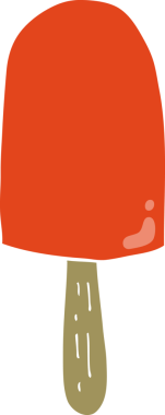 Bir insan tarafından çizilmiş düz renk çizgi film lolipopu