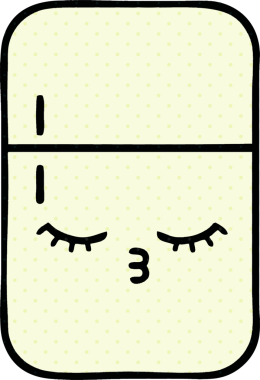 Bir insan tarafından çizilmiş buzdolabı karikatürü.