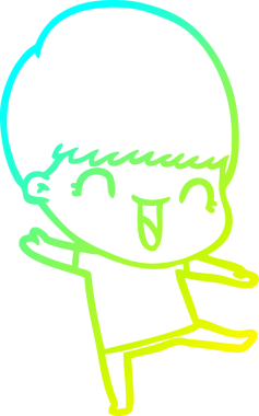 Bir insan tarafından çizilmiş mutlu çizgi film çocuğu çizimi.