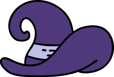 Bir insan tarafından çizilmiş ürkütücü bir cadı şapkası.