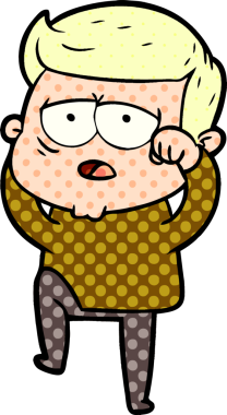 Bir insan tarafından çizilmiş yorgun bir adam.