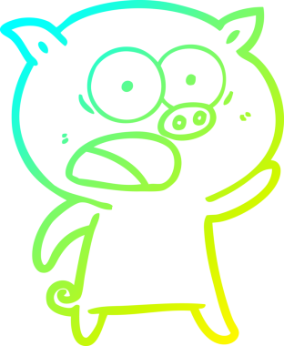 Bir insan tarafından çizilmiş bağıran domuz çizgi filmi çizimi.