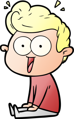 Bir insan tarafından çizilmiş çizgi film bakışlı adam.