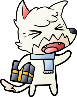 Bir insan tarafından çizilmiş kızgın çizgi film tilkisi.