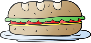 Bir insan tarafından çizilmiş serbest çizim sandviç.