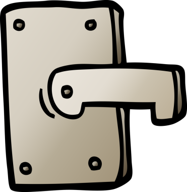 vektör gradyan çizim metal kapı kolu bir insan tarafından çizildi