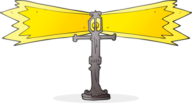 Bir insan tarafından çizilmiş el yazısıyla çizilmiş parlak sokak lambası.