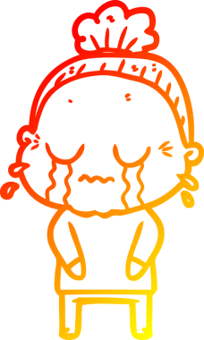 Bir insan tarafından çizilmiş, ağlayan bir karikatür çizimi.