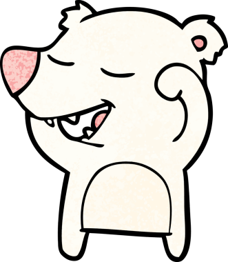 Bir insan tarafından çizilmiş mutlu kutup ayısı karikatürü