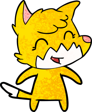 Bir insan tarafından çizilmiş tilki çizgi film karakteri