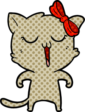 Bir insan tarafından çizilmiş çizgi film kedisi.