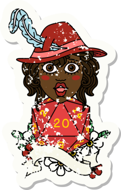 Bir insan tarafından çizilmiş 20 zarlı Retro Dövme Tarzı insan ozanı