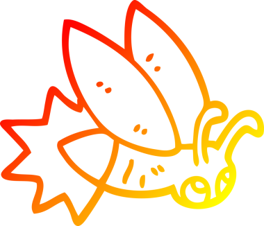 Bir insan tarafından çizilmiş bir ateş böceğinin sıcak çizgi çizimi