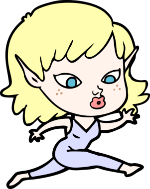 Bir insan tarafından çizilmiş güzel bir elf kızı.