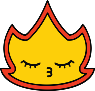 Bir insan tarafından çizilmiş güzel bir ateş karikatürü.