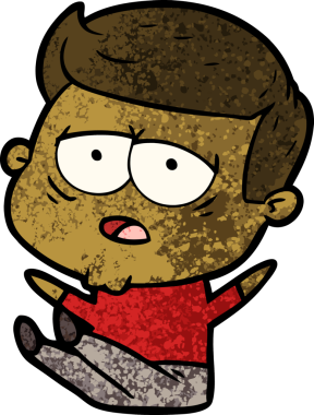 Bir insan tarafından çizilmiş yorgun bir adam.