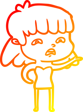 İnsan tarafından çizilmiş endişeli bir karikatür çizimi.