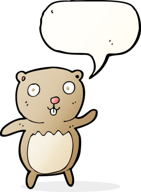 Bir insan tarafından çizilmiş konuşma balonlu oyuncak ayı.