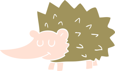 Kirpinin bir insan tarafından çizilmiş düz renk çizimi