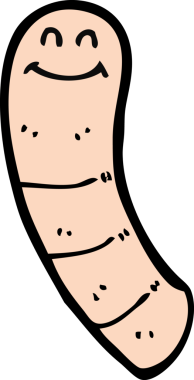 Bir insan tarafından çizilmiş bir solucan.