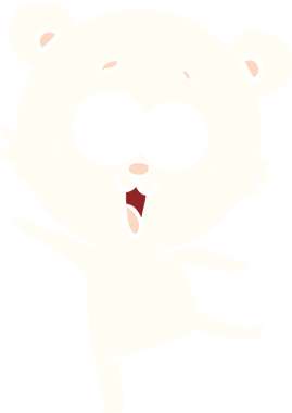 Bir insan tarafından çizilmiş gülen ayıcık düz renkli çizgi film.