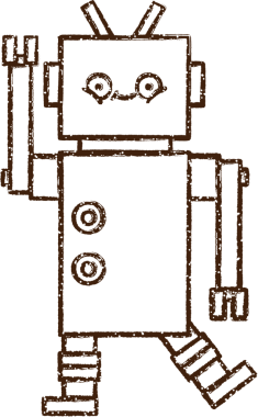 Robot Kömür Bir insan tarafından çizilmiş