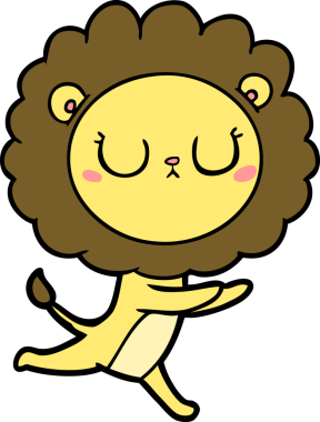 Bir insan tarafından çizilmiş koşu aslanı.