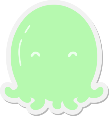 bir insan tarafından çizilmiş ahtapot çıkartması.