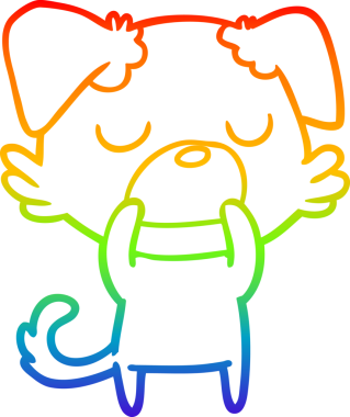 gökkuşağı gradyan çizimi bir insan tarafından çizilmiş bir çizgi köpek