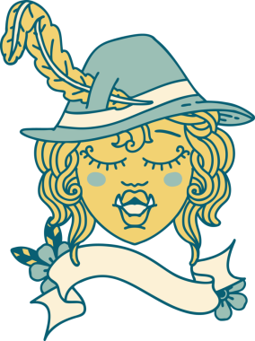 Retro Dövme Biçimli Ork karakteri bir insan tarafından çizildi