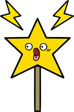 Bir insan tarafından çizilmiş sihirli bir değnek.