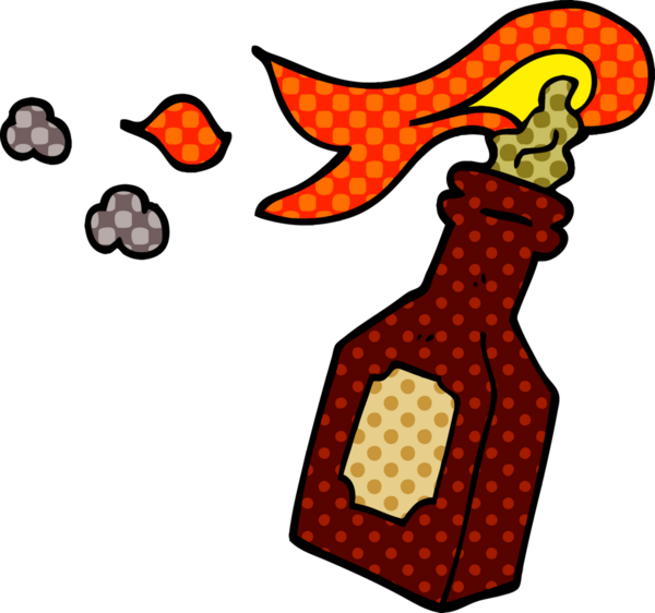 Bir insan tarafından çizilmiş karalama molotof kokteyli.