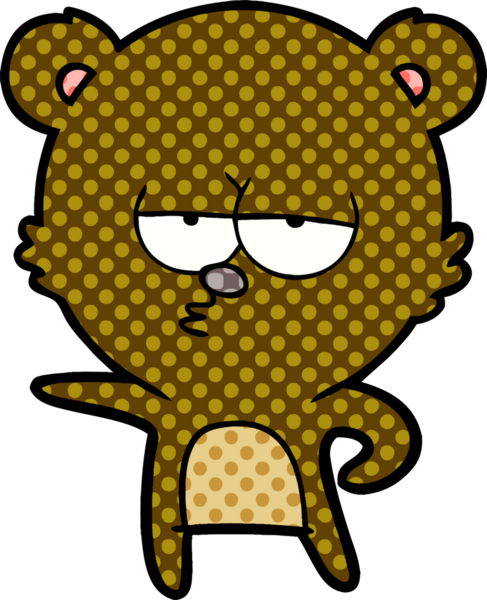 Bir insan tarafından çizilmiş sıkılmış ayı çizgi filmi