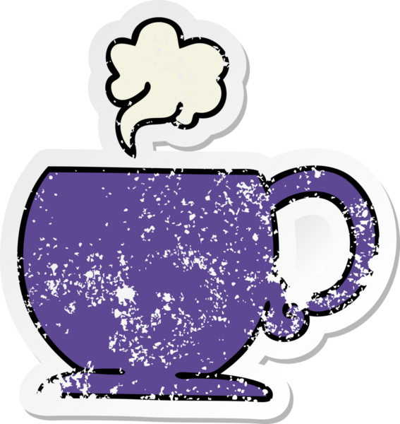 Bir insan tarafından çizilmiş garip bir el çizimi sıcak içecek.