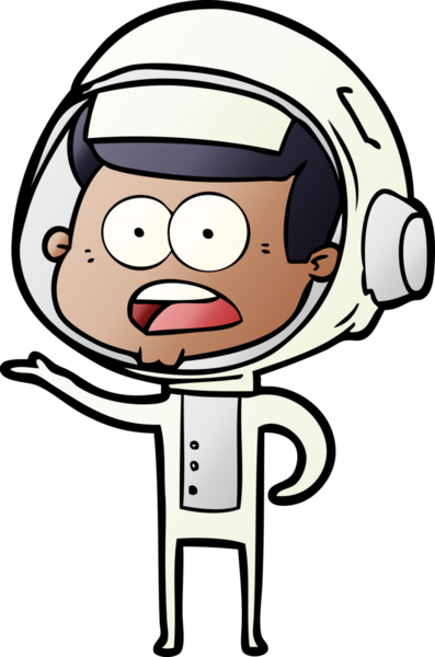 Karikatür bir insan tarafından çizilen astronotu şaşırttı.