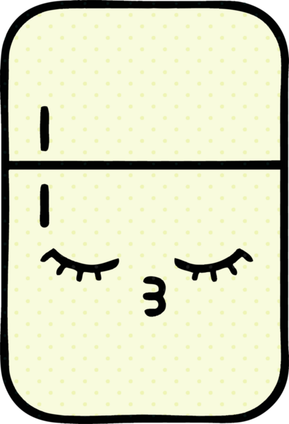 Bir insan tarafından çizilmiş buzdolabı karikatürü.