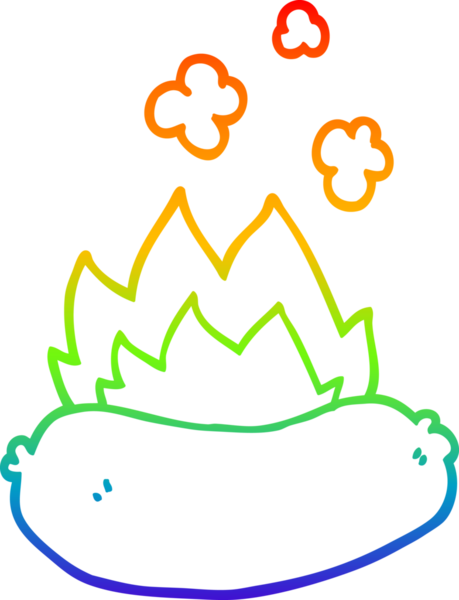 gökkuşağı gradyan çizgi çizimi bir insan tarafından çizilmiş sosisler