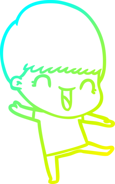 Bir insan tarafından çizilmiş mutlu çizgi film çocuğu çizimi.